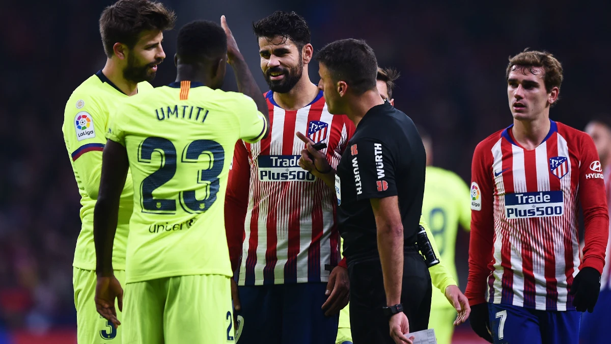 Discusión entre Diego Costa y Umtiti Discusión entre Diego Costa y Umtiti