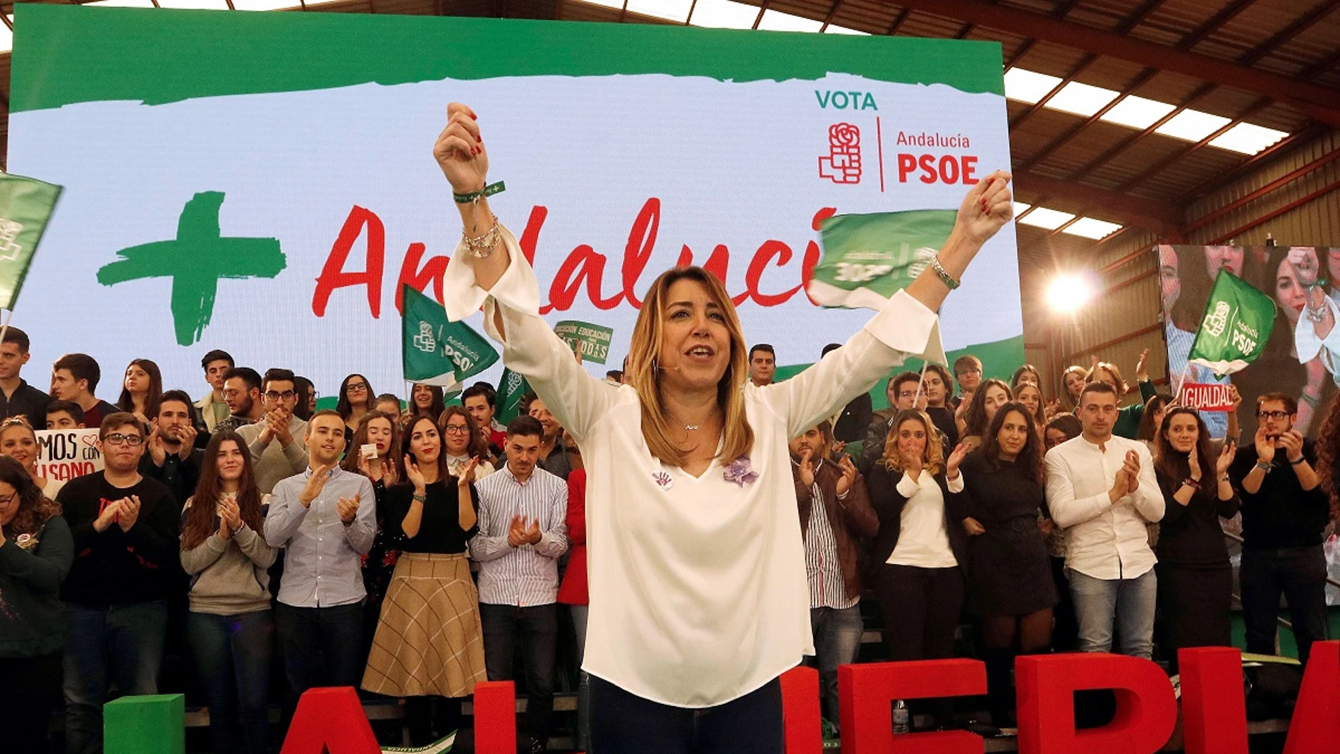 Susana Díaz durante un acto electoral