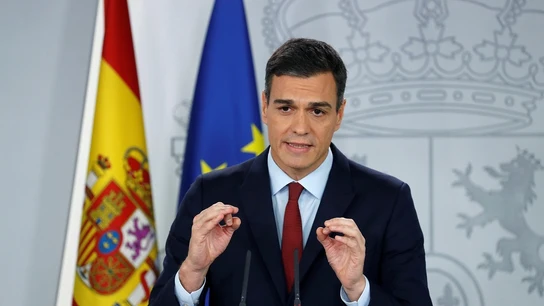 Pedro Sánchez en una comparecencia ante los medios (Archivo) Pedro Sánchez en una comparecencia ante los medios (Archivo)