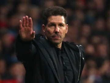 Simeone, durante el partido contra el Barcelona Simeone, durante el partido contra el Barcelona