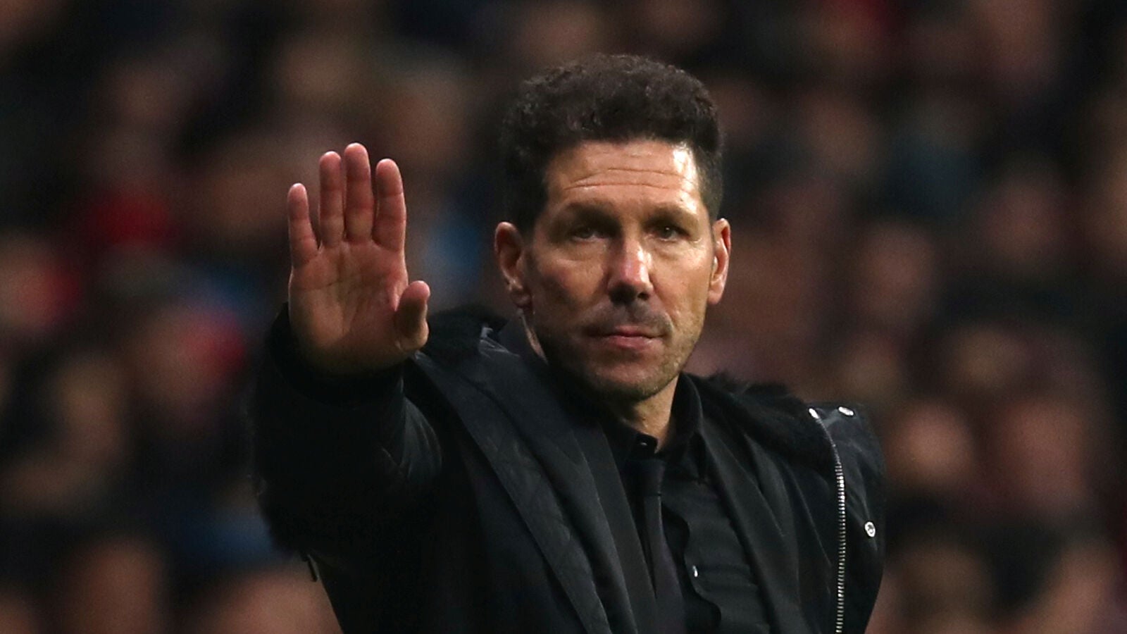 Simeone, durante el partido contra el Barcelona