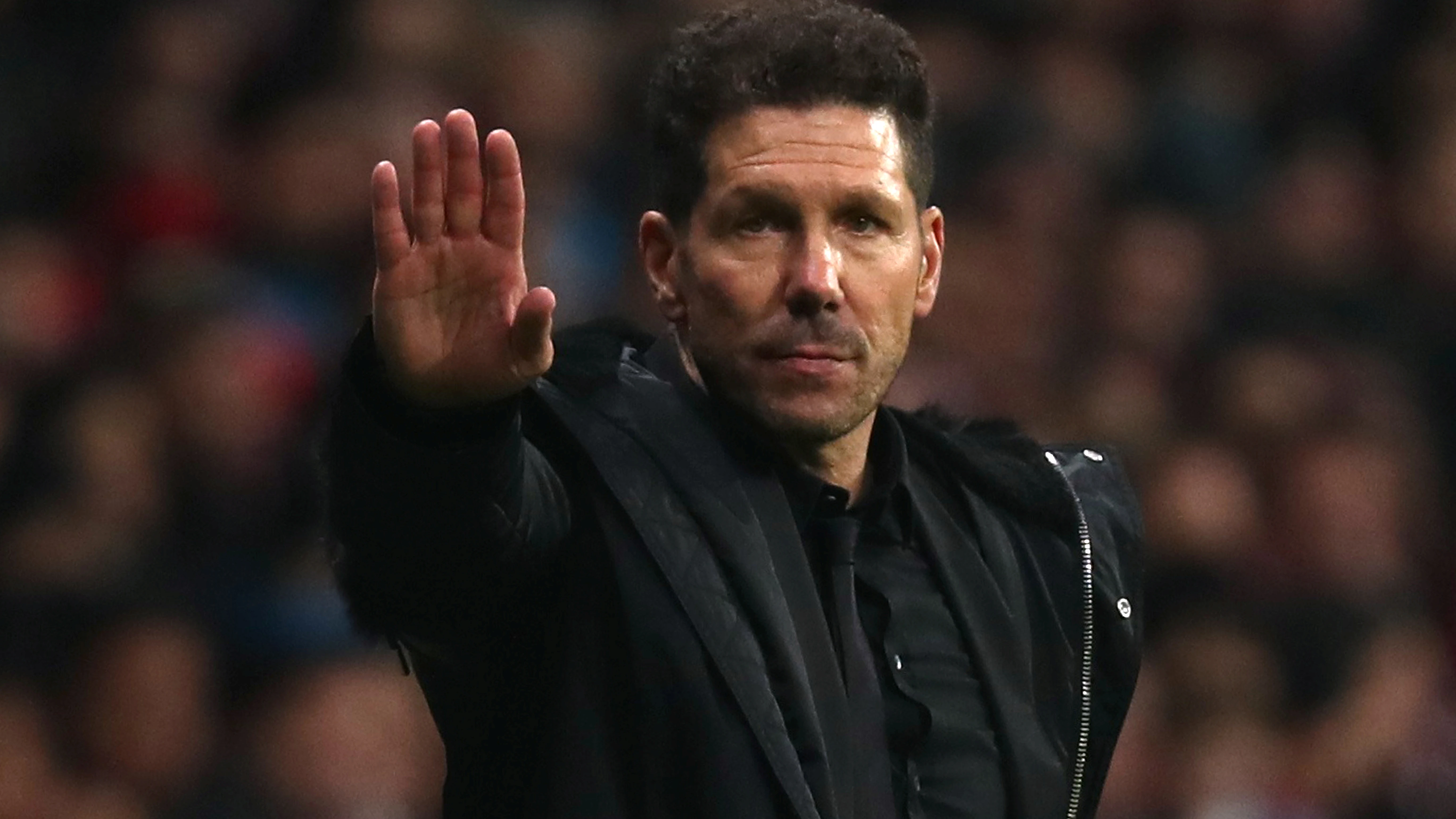 Simeone, durante el partido contra el Barcelona