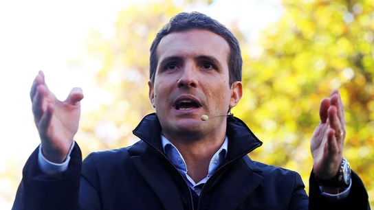 Pablo Casado durante un acto de la campaña electoral en Andalcía Pablo Casado durante un acto de la campaña electoral en Andalcía