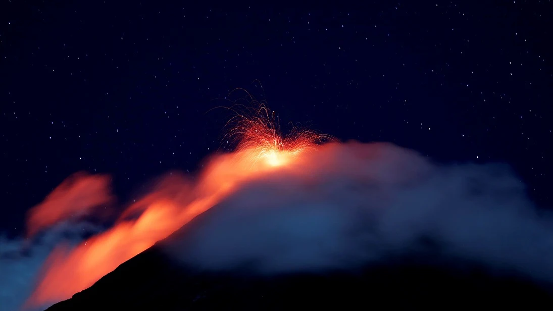 Imagen del volcán de fuego de Guatemala