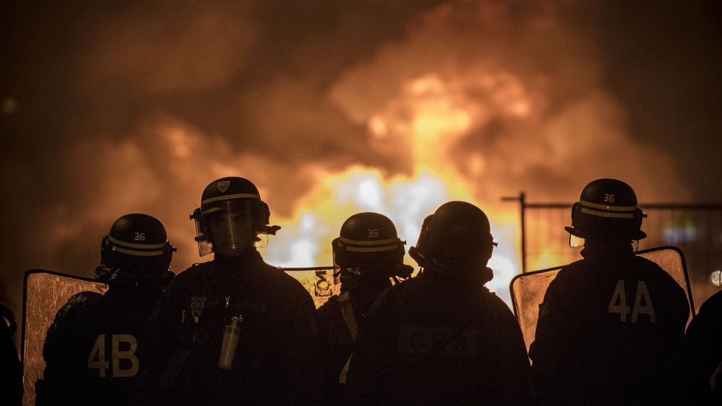 Imagen de las protestas en Par&iacute;s