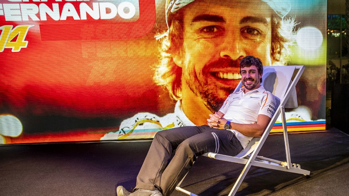 Fernando Alonso, en una tumbona