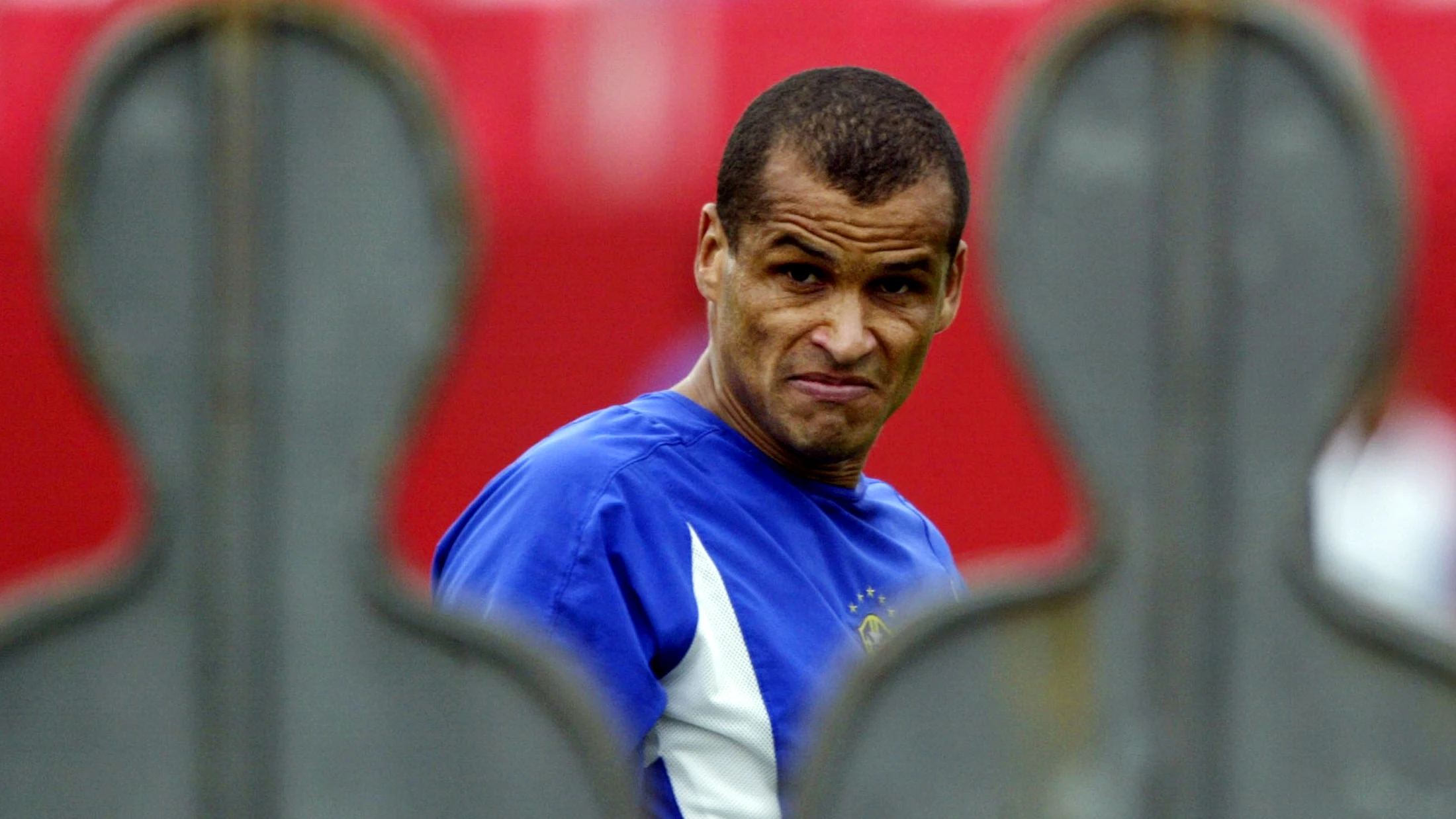 Rivaldo, durante un entrenamiento con Brasil