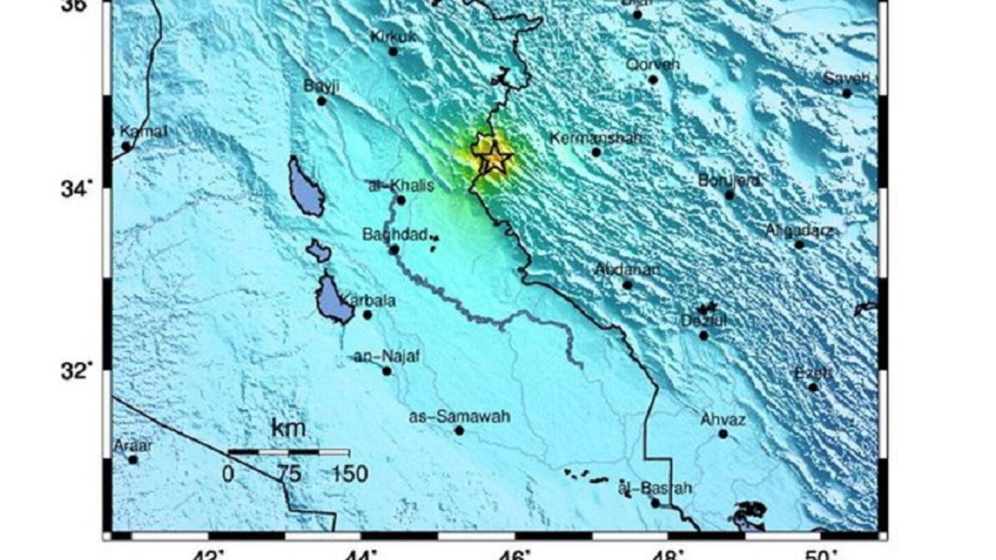 Imagen del terremoto en la frontera entre Ir&aacute;n e Irak