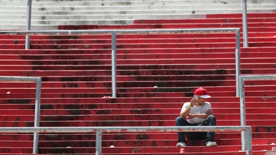 Un aficionado de River Plate, en el Monumental Un aficionado de River Plate, en el Monumental