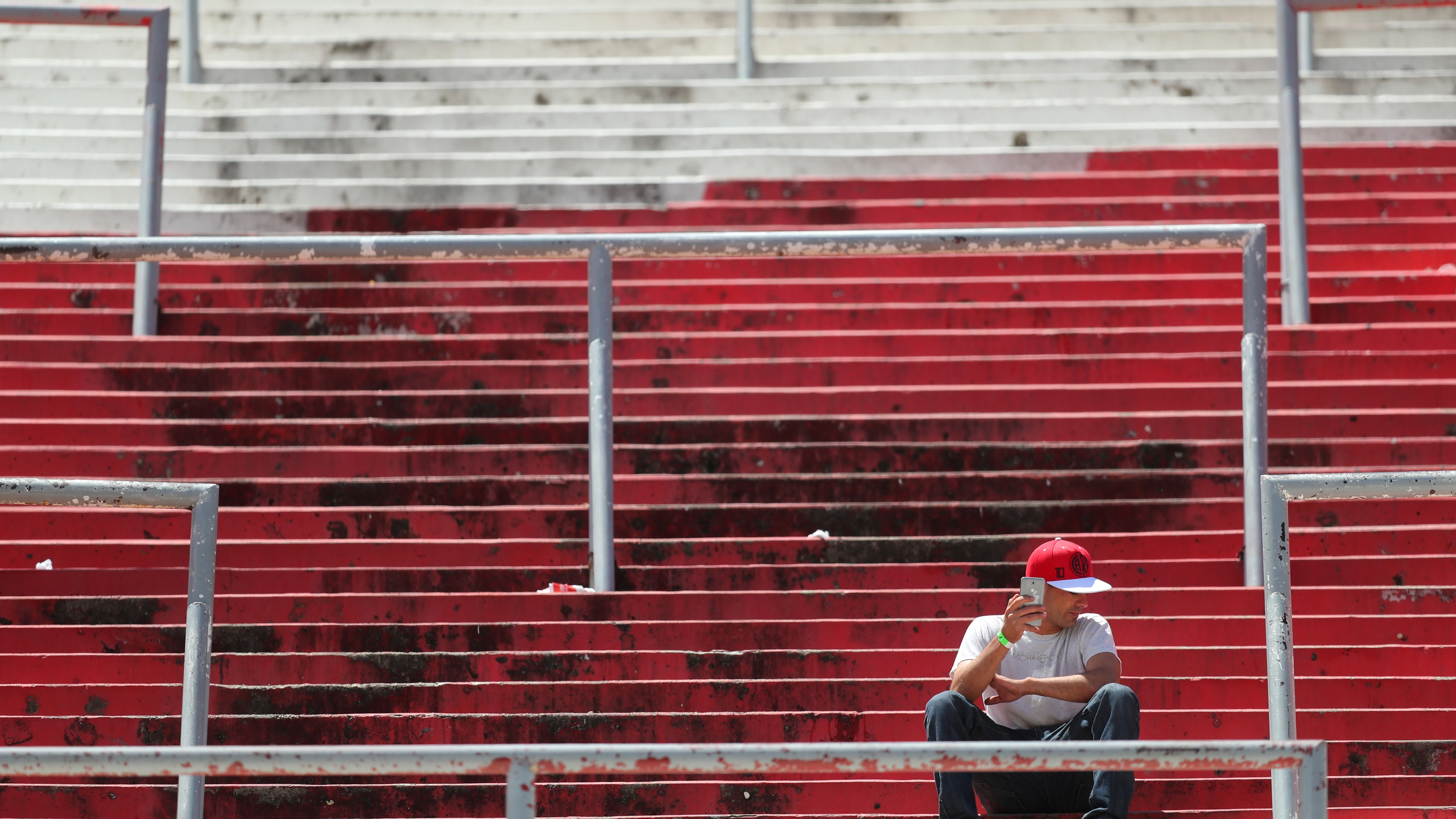 Un aficionado de River Plate, en el Monumental