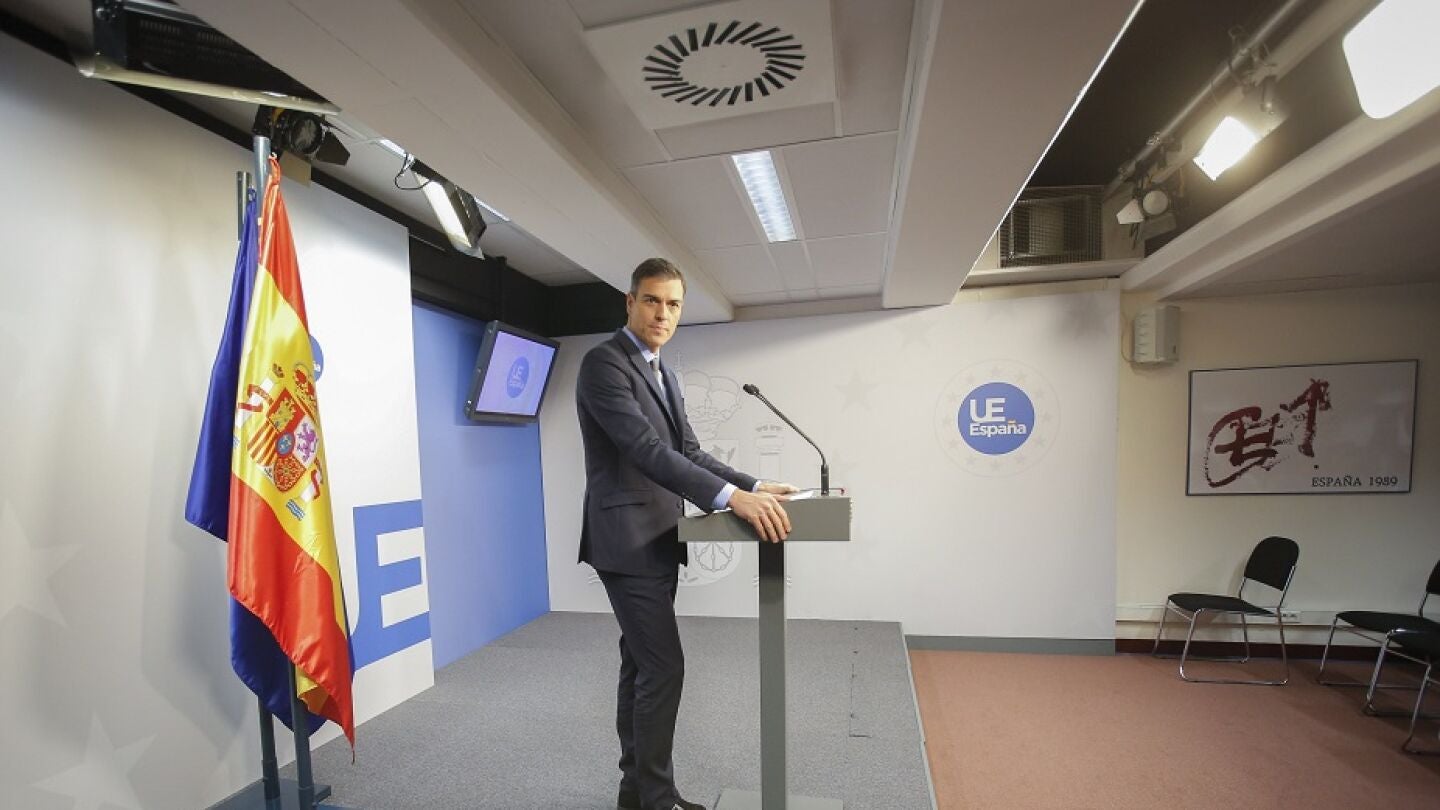 Pedro S&aacute;nchez ante los medios de comunicaci&oacute;n