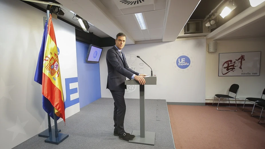 Pedro Sánchez ante los medios de comunicación