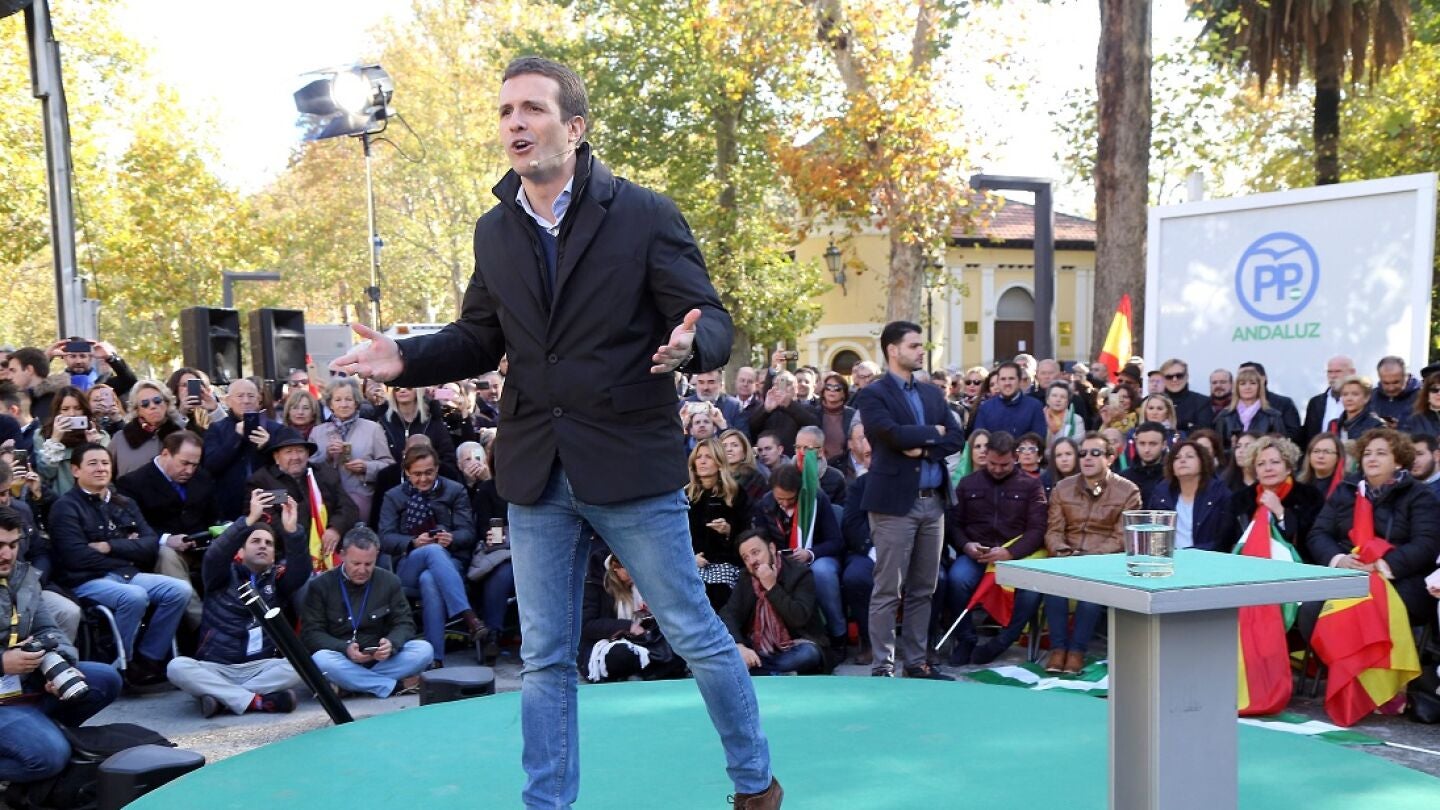 Pablo Casado durante la campa&ntilde;a electoral en Andaluc&iacute;a