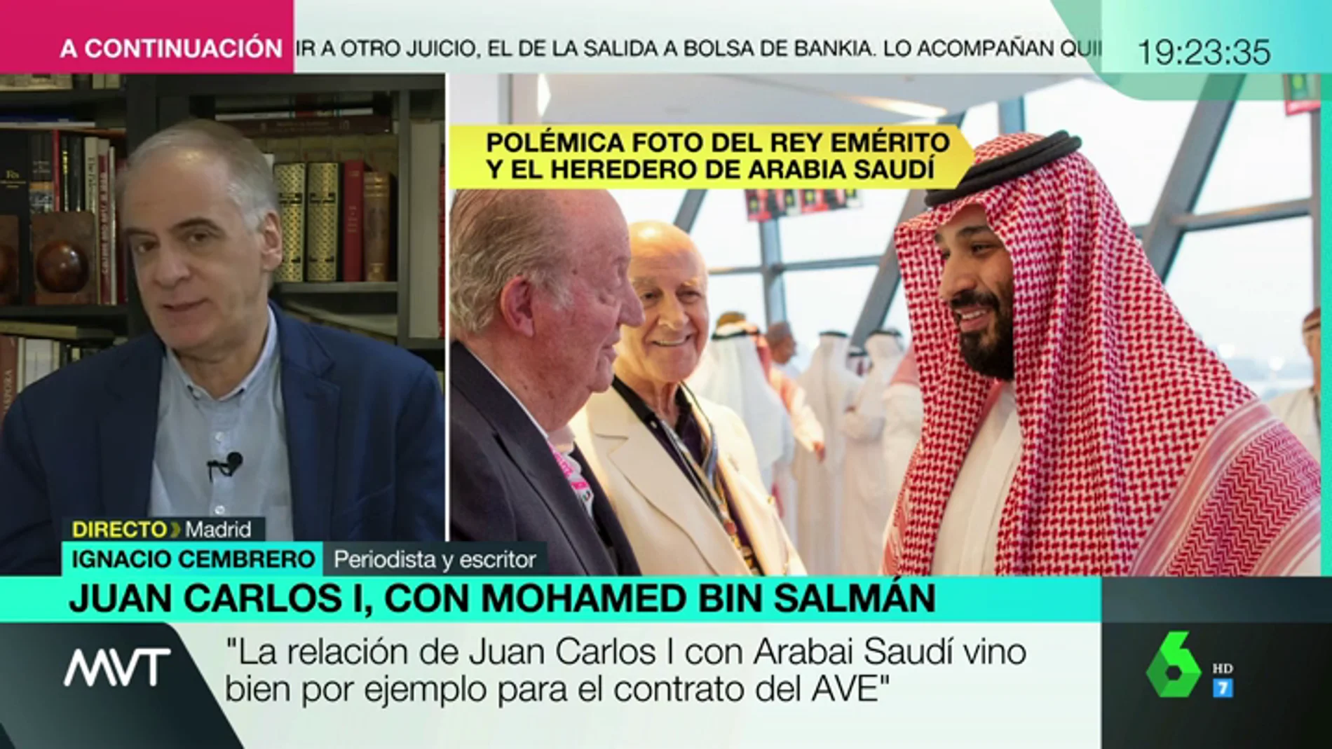 Ignacio Cembrero, sobre la foto del rey Juan Carlos y Mohamed bin Salmán: "Debería haber renunciado a hacer ese viaje para evitar esta imagen"