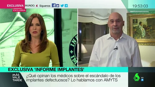 Julián Ezquerra, sobre los implantes defectuosos: "No es una mala praxis, lo que falla son los mecanismos de control de los productos" Julián Ezquerra, sobre los implantes defectuosos: "No es una mala praxis, lo que falla son los mecanismos de control de los productos"