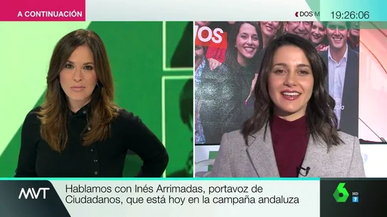 Inés Arrimadas, sobre los pactos en Andalucía: "No vamos a poder gobernar solos en ningún caso. Estamos dispuestos a sumar con el PP" Inés Arrimadas, sobre los pactos en Andalucía: "No vamos a poder gobernar solos en ningún caso. Estamos dispuestos a sumar con el PP"