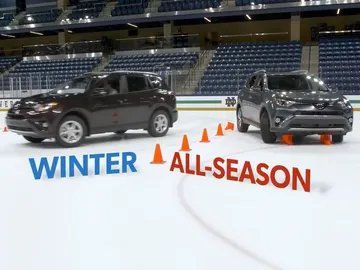 Comparativa entre neumáticos convencionales y de invierno sobre hielo Comparativa entre neumáticos convencionales y de invierno sobre hielo