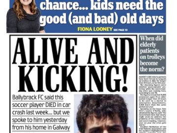 La falsa muerte de un jugador del Ballybrack FC La falsa muerte de un jugador del Ballybrack FC