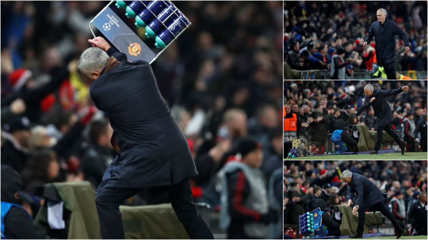 Jos&eacute; Mourinho y su reacci&oacute;n tras el gol de Fellaini