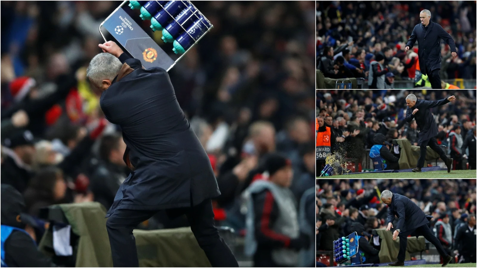 José Mourinho y su reacción tras el gol de Fellaini