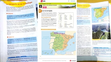 Libros de 4º y 6º de Primaria de dos editoriales utilizado durante este curso en Andalucía 