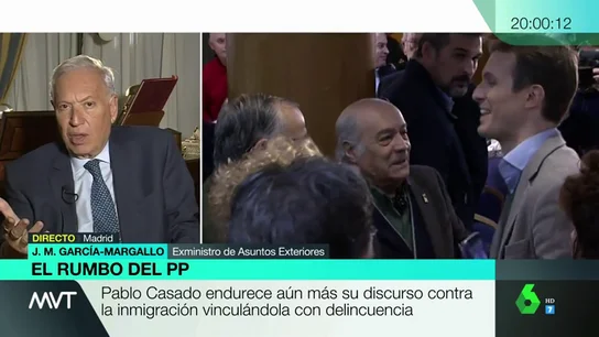 García-Margallo analiza el nuevo rumbo del PP: "Mi partido no intenta parecerse a VOX, sólo está definiendo su perfil" García-Margallo analiza el nuevo rumbo del PP: "Mi partido no intenta parecerse a VOX, sólo está definiendo su perfil"