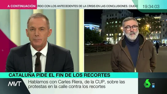 Carles Riera, portavoz de la CUP en el Parlament: "No podemos depender de las migajas que nos deja el Estado español" Carles Riera, portavoz de la CUP en el Parlament: "No podemos depender de las migajas que nos deja el Estado español"