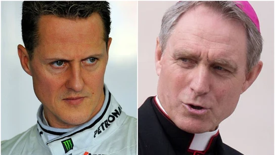 Schumacher y el arzobispo alemán Georg Gänswein Schumacher y el arzobispo alemán Georg Gänswein