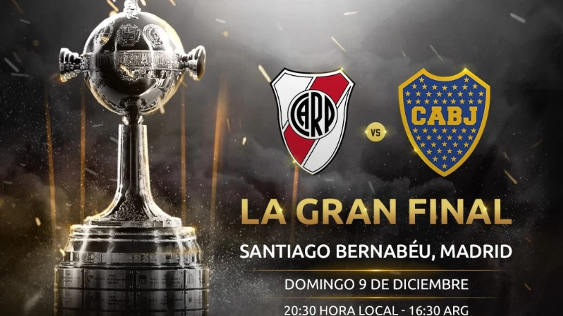 OFICIAL: El River Plate - Boca Juniors de la final de la Copa en el Santiago 9 de diciembre