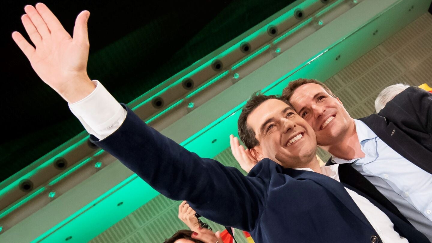 El candidato del Partido Popular a la presidencia de la Junta, Juanma Moreno