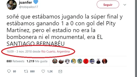 El premonitorio tuit de la sede de la Copa Libertadores El premonitorio tuit de la sede de la Copa Libertadores