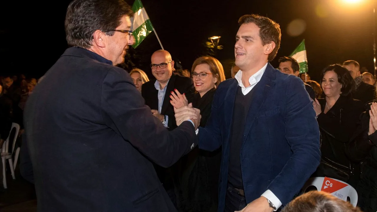 Juan Marín con Albet Rivera durante un acto electoral