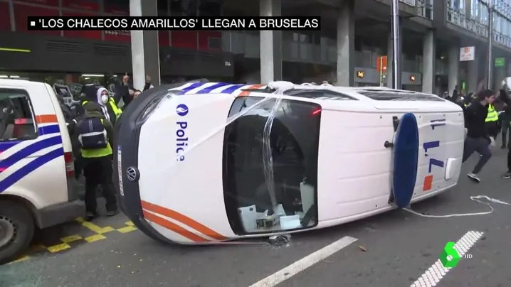 El movimiento de los 'chalecos amarillos' llega a las calles de Bruselas