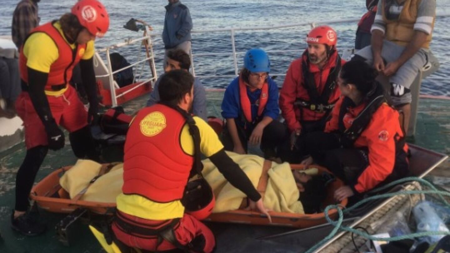 Migrante rescatado del buque 'Nuestra Se&ntilde;ora de Loreto'