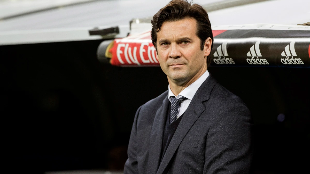 Solari, en un partido del Real Madrid