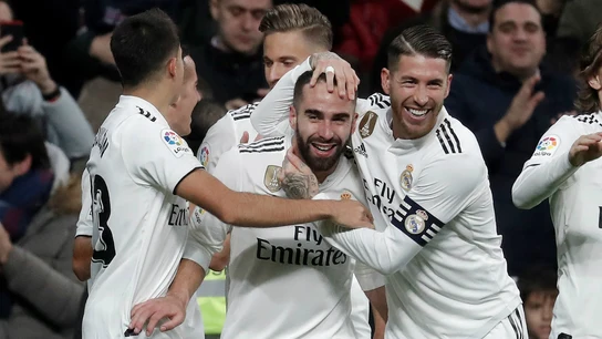 El Real Madrid celebra un gol El Real Madrid celebra un gol