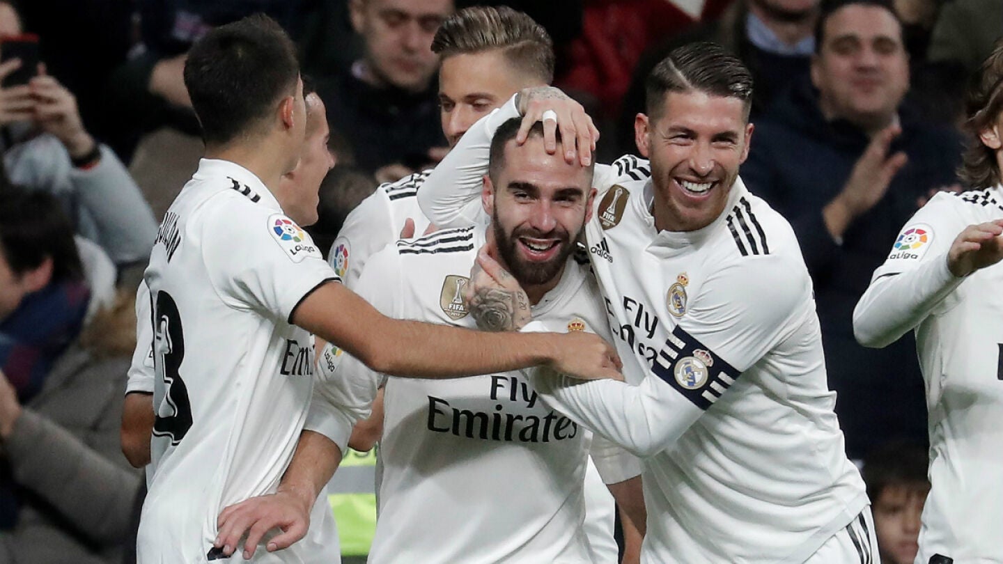 El Real Madrid celebra un gol