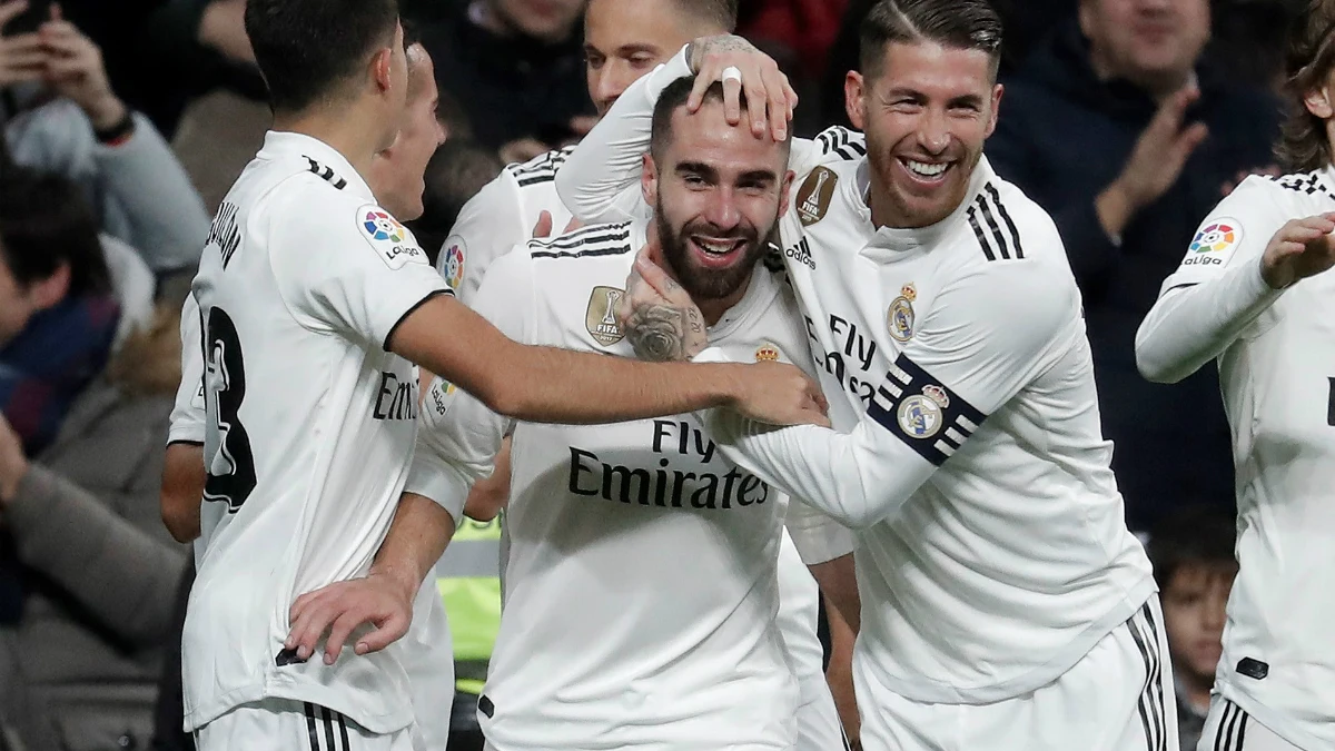 El Real Madrid celebra un gol