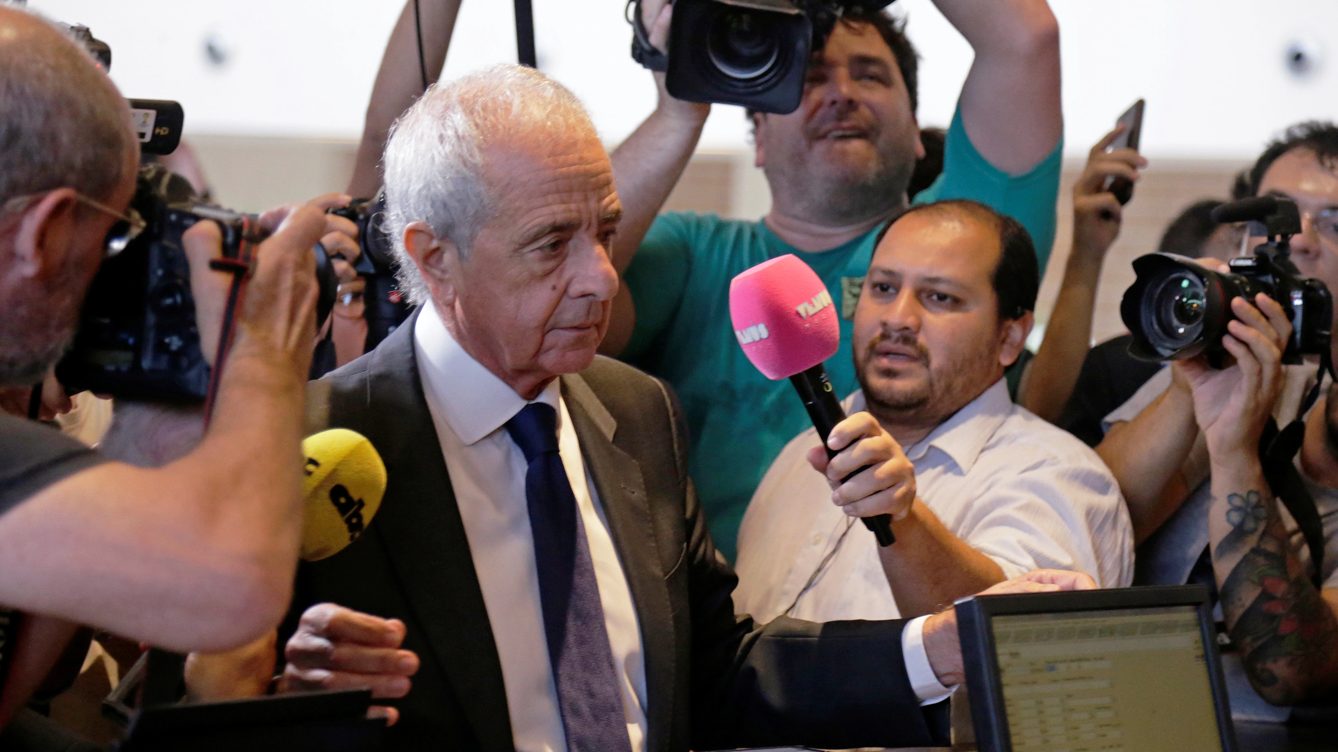 El presidente de River Plate, Rodolfo D'Onofrio, en la sede de la CONMEBOL