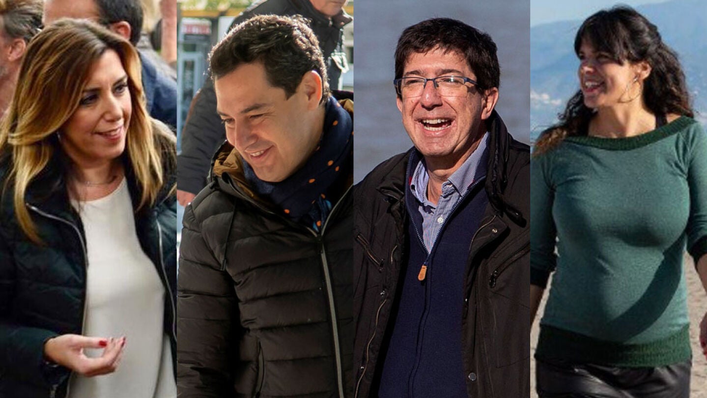 Susana D&iacute;az, Juanma Moreno, Juan Mar&iacute;n y Teresa Rodr&iacute;guez