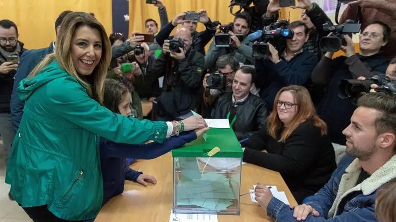 La candidata del PSOE-A a la presidencia de la Junta de Andalucía, Susana Díaz