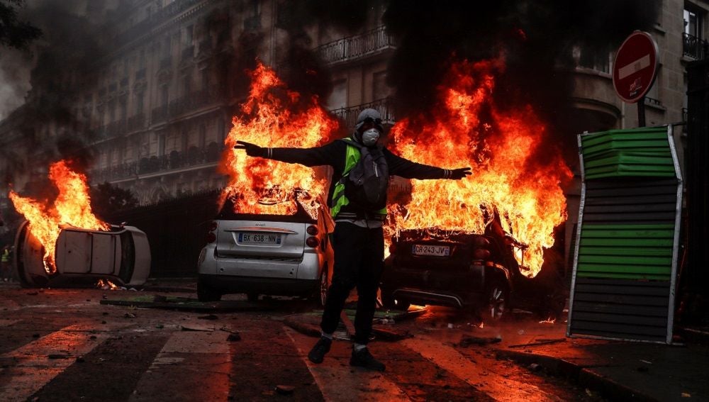 Imagen de los disturbios de los 'Chalecos Amarillos' en Francia