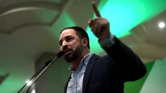 Santiago Abascal en un acto electoral Santiago Abascal en un acto electoral