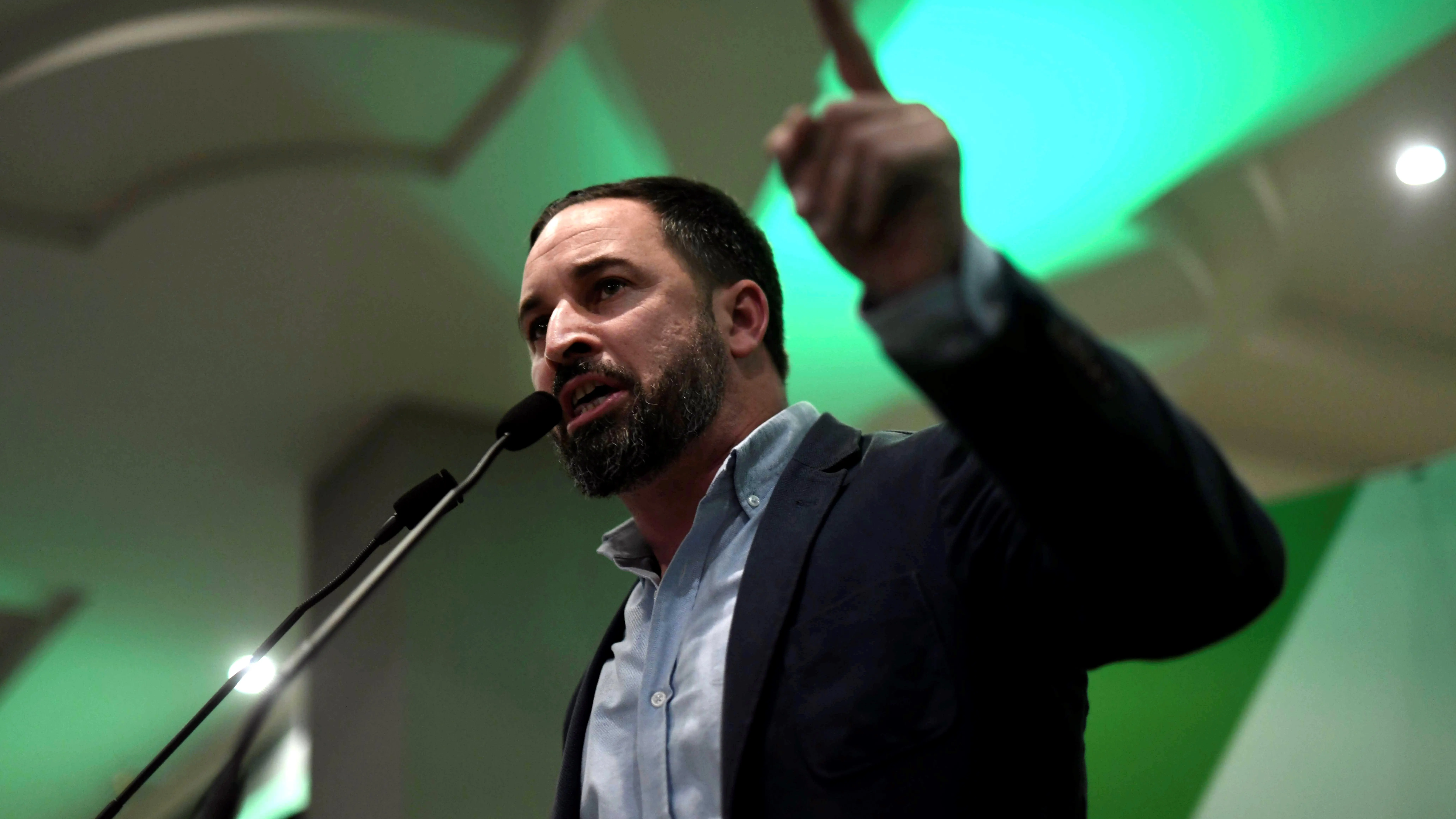 Santiago Abascal en un acto electoral