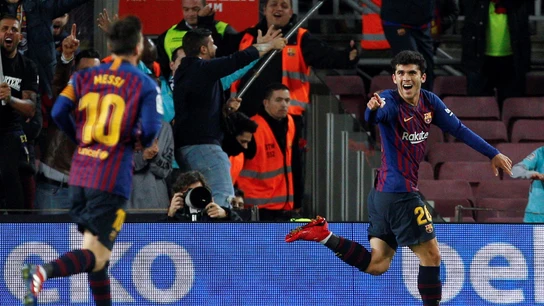 Carles Aleñá celebra su gol ante el Villarreal Carles Aleñá celebra su gol ante el Villarreal