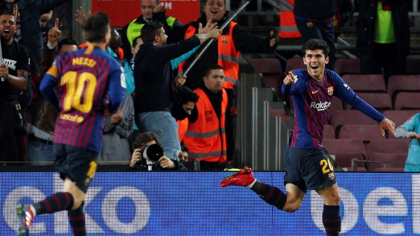 Carles Ale&ntilde;&aacute; celebra su gol ante el Villarreal