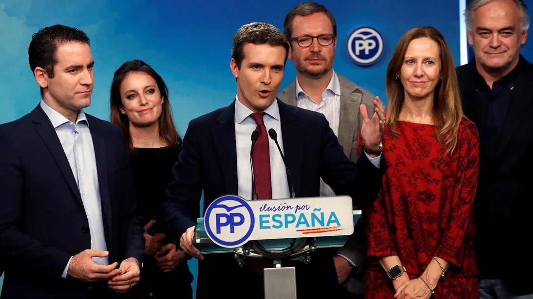 Pablo Casado ante los medios