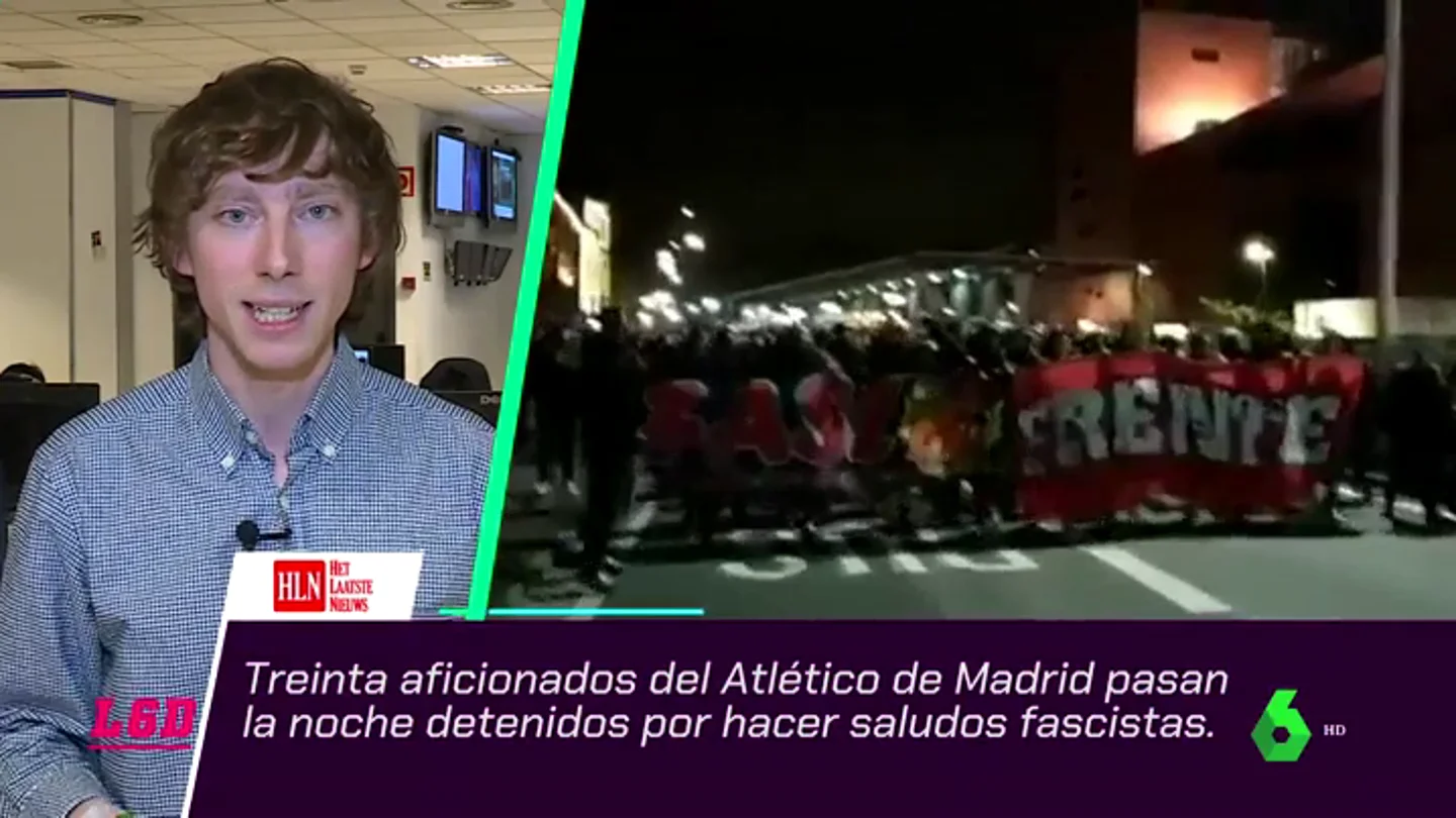 Detienen a 30 miembros del 'Frente Atlético' por hacer el saludo fascista en el partido contra el Brujas Detienen a 30 miembros del 'Frente Atlético' por hacer el saludo fascista en el partido contra el Brujas