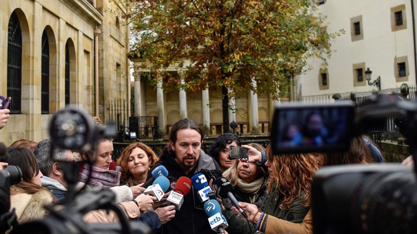 Pablo Iglesias, ante los medios