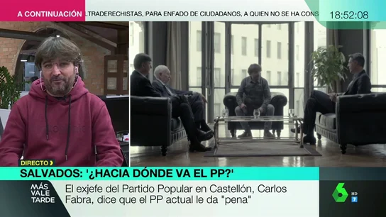 Évole entrevista en Salvados a varios altos cargos del PP: "Es un fracaso que no hayamos reunido a mujeres" Évole entrevista en Salvados a varios altos cargos del PP: "Es un fracaso que no hayamos reunido a mujeres"